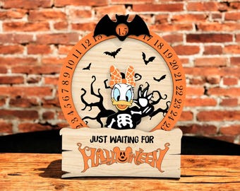 Halloween Countdown SVG File, Laser Cut Halloween Sign, Cute Character Halloween Decor, Glowforge SVG File Halloween SVG for Laser Cutting