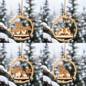 3D Farmhouse Ornament Svg Bundle, 3D Christmas Ornament SVG, Glowforge Laser Cut Ornament, Glowforge svg files, Farm Ornament svg