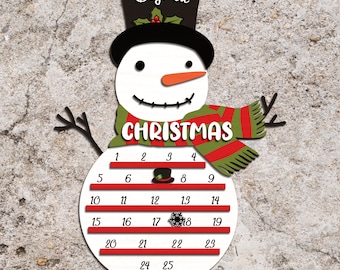 Snowman Countdown svg, Days Until Christmas Countdown svg, Countdown Calendar SVG, Christmas sign svg, Laser Cut Files, Glowforge svg files