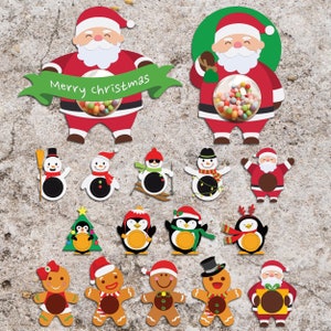 Christmas Candy Dome SVG Bundle,Santa Claus Candy Holder SVG, Chocolate holder svg, Xmas Penguin Candy Ornaments SVG, Christmas candy holder