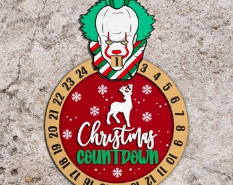 Horror Christmas Countdown svg, Christmas Countdown svg, Countdown Calendar SVG, Christmas sign svg, Laser Cut Files, Glowforge svg files