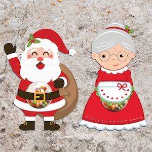 Santa Claus Candy Dome SVG, Mrs Claus Candy Holder SVG, Chocolate holder svg, Christmas Candy Ornaments SVG, Christmas candy holder