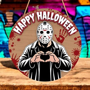 Jason Halloween Door Sign SVG, Horror Mask Laser Cut File, Scary Halloween Decor, Glowforge Cricut SVG DXF Pdf