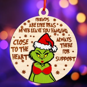 Funny Cartoon Ornament Svg, Funny Quote Ornament SVG File, Glowforge Laser Cut Ornament, Glowforge svg files, Christmas Ornament svg