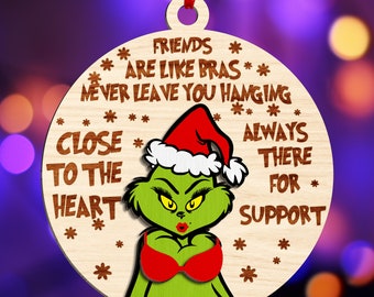 Funny Cartoon Ornament Svg, Funny Quote Ornament SVG File, Glowforge Laser Cut Ornament, Glowforge svg files, Christmas Ornament svg