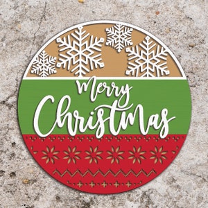 Merry Christmas Door Sign svg, Christmas Door Sign svg, Christmas Door Hanger SVG, Laser Cut Files,Christmas Pattern SVG,Glowforge svg files
