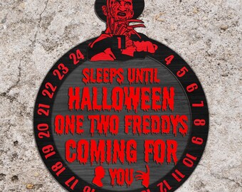 Odliczanie postaci z horroru svg, Odliczanie Halloween svg, Kalendarz odliczania SVG, Znak Halloween svg, Pliki cięte laserowo, Pliki Glowforge svg