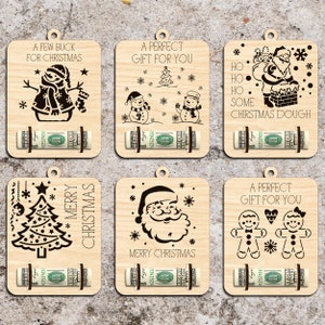 Christmas Set Money Holder Ornament SVG, Money Holder Stocking Tags svg, Christmas Money Holder svg, Laser Cut Files,Glowforge svg files