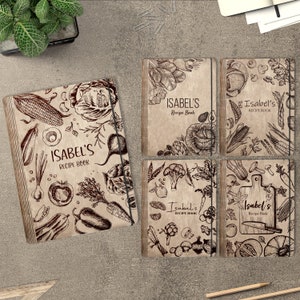 Personalized Recipe Book Cover svg,Wooden cookbook recipes Laser Cut Files,Valentines Day Gift svg,Mother&#39;s Day gift svg,Glowforge svg files