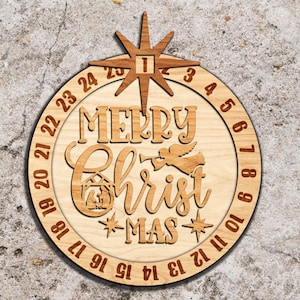 Christmas Nativity Countdown svg, Christmas Countdown svg, Countdown Calendar SVG, Christmas sign svg, Laser Cut Files, Glowforge svg files