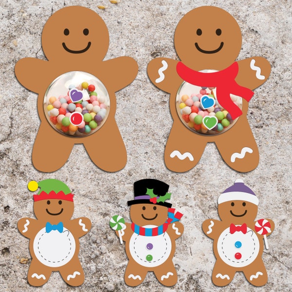 Christmas Gingerbread Man Candy Dome SVG Bundle,Gingerbread Candy Holder SVG,Chocolate holder svg,Candy Ornaments SVG,Christmas candy holder