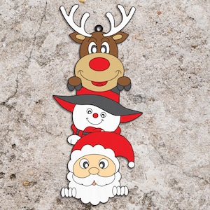 Merry Christmas Door Sign svg, Snowman Door Sign svg, Reindeer Door Hanger SVG, Laser Cut Files, Santa Claus Sign SVG,Glowforge svg files