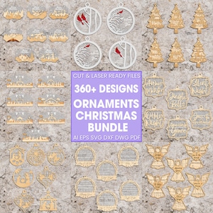 Bundle 365+ Christmas Ornament Svg bundle, Nativity Ornament SVG, Laser Cut Ornament, Glowforge svg files,Christmas Sheet Music Ornament svg