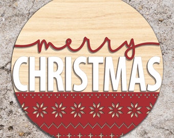 Feliz Navidad puerta signo svg, Navidad puerta signo svg, Navidad puerta colgador SVG, archivos cortados por láser, patrón de Navidad SVG, archivos svg Glowforge