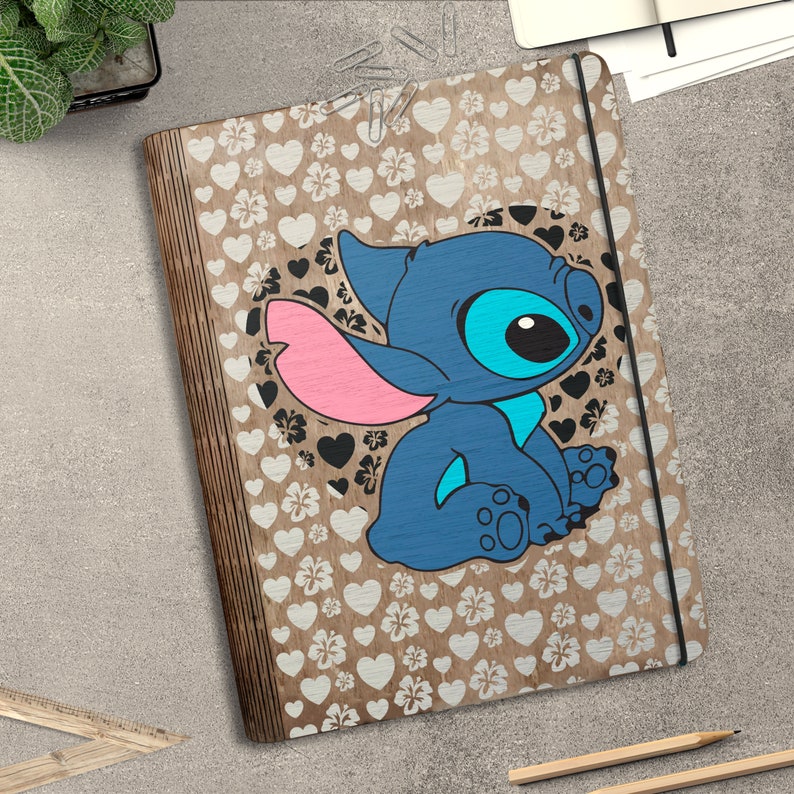 Notebook Binder Svg Valentine Cartoon Book Binder Svg,love Cartoon Wooden Photo Album Laser ...