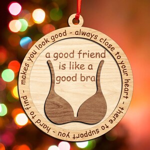 Funny Bra Quote Ornament Svg, Funny Ornament SVG, Glowforge Laser Cut Ornament, Glowforge svg files, Christmas Ornament svg, Digital File