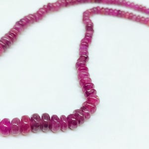 Pink Ruby Beaded Necklace | Natural Gemstone Jewelry | Handmade Dainty round Choker | Gift for Her | Statement Necklace|  | 4-5mm
