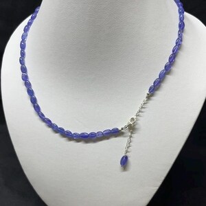 Ketting met tanzanietkralen | Natuurlijke paarse edelsteensieraden | Geboortesteen cadeau voor haar | Helende kristallen choker | Sieraden voor december