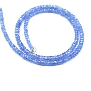 Ketting met tanzanietkralen | Natuurlijke paarse edelsteensieraden | Geboortesteen cadeau voor haar | Helende kristallen choker | Sieraden voor december