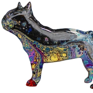 Handmade French Bulldog Wood Pin: Glossy Acrylic Design, Dog Mom Gift