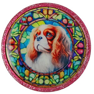 Handmade Cavalier King Charles Spaniel Wood & Resin Brooch