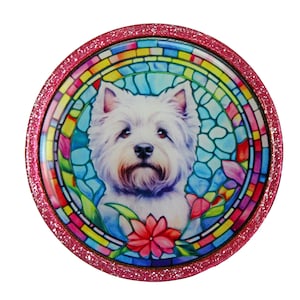 West Highland Terrier Brooch: Handmade Wood & Resin Dog Pin