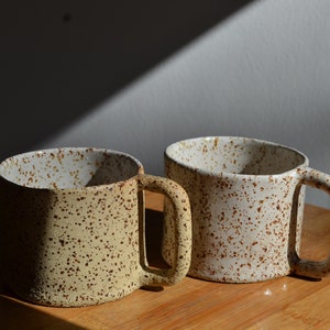 Freckle Ceramic Coffee Mug Handmade 200 ml 7 Oz / Stoneware Mug / Hot Coffee Tumbler / Uniqe Coffee Cup / Travel Coffee Mug With Handle image 1