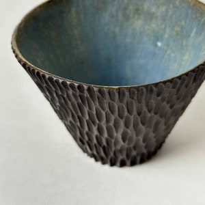 Japanese Style Ceramic Cup / Black Ceramic / Gift / Handmade Ceramic Cup / Carved Ceramic Mug / Chawan Matcha Japanese Ceremony / Matcha Tea image 2
