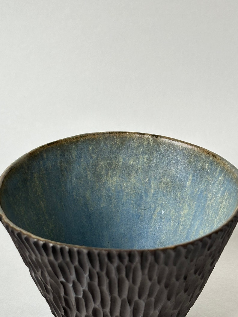 Japanese Style Ceramic Cup / Black Ceramic / Gift / Handmade Ceramic Cup / Carved Ceramic Mug / Chawan Matcha Japanese Ceremony / Matcha Tea image 5