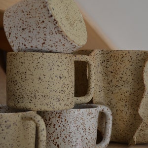 Freckle Ceramic Coffee Mug Handmade 200 ml 7 Oz / Stoneware Mug / Hot Coffee Tumbler / Uniqe Coffee Cup / Travel Coffee Mug With Handle image 3