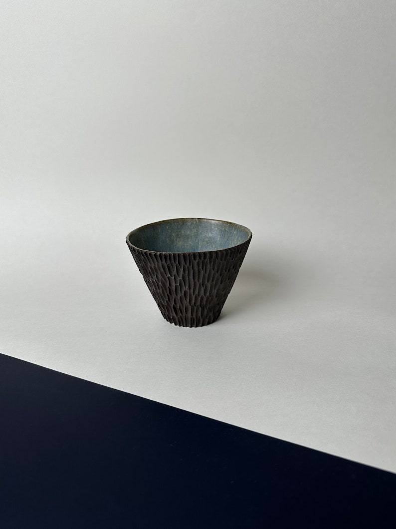 Japanese Style Ceramic Cup / Black Ceramic / Gift / Handmade Ceramic Cup / Carved Ceramic Mug / Chawan Matcha Japanese Ceremony / Matcha Tea image 3