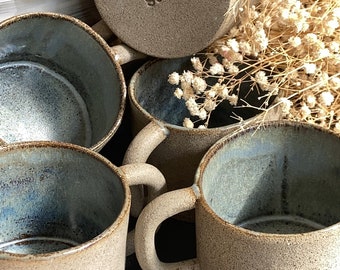 Ceramic Mug Handmade, Handmade Stoneware, Coffee Mug, Tea Mug, Pottery Mug, Salt And Pepper Ceramic, Scandinavian Mug