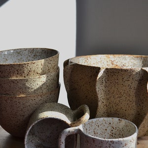 Freckle Ceramic Coffee Mug Handmade 200 ml 7 Oz / Stoneware Mug / Hot Coffee Tumbler / Uniqe Coffee Cup / Travel Coffee Mug With Handle image 5