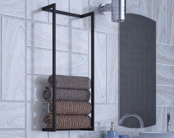 Wall Mounted Modern Towel - Blanket Storage Rack - Minimalist Design - Storage Bathroom, Stainless towel holder, Towel Rack, yoga mat holder