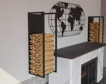 Indoor Wall Mounted Firewood Rack Wall Mounted Firewood