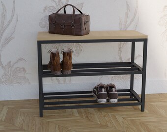 Minimal 2-Tier Metal Shoe Rack - Modern Shoe Storage Solution for Small Spaces - Sturdy Saving Design - Perfect for Entryway Organization