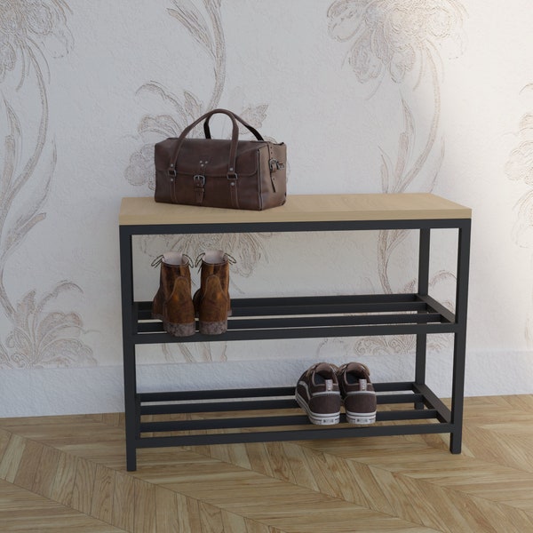 Minimal 2-Tier Metal Shoe Rack - Modern Shoe Storage Solution for Small Spaces - Sturdy Saving Design - Perfect for Entryway Organization