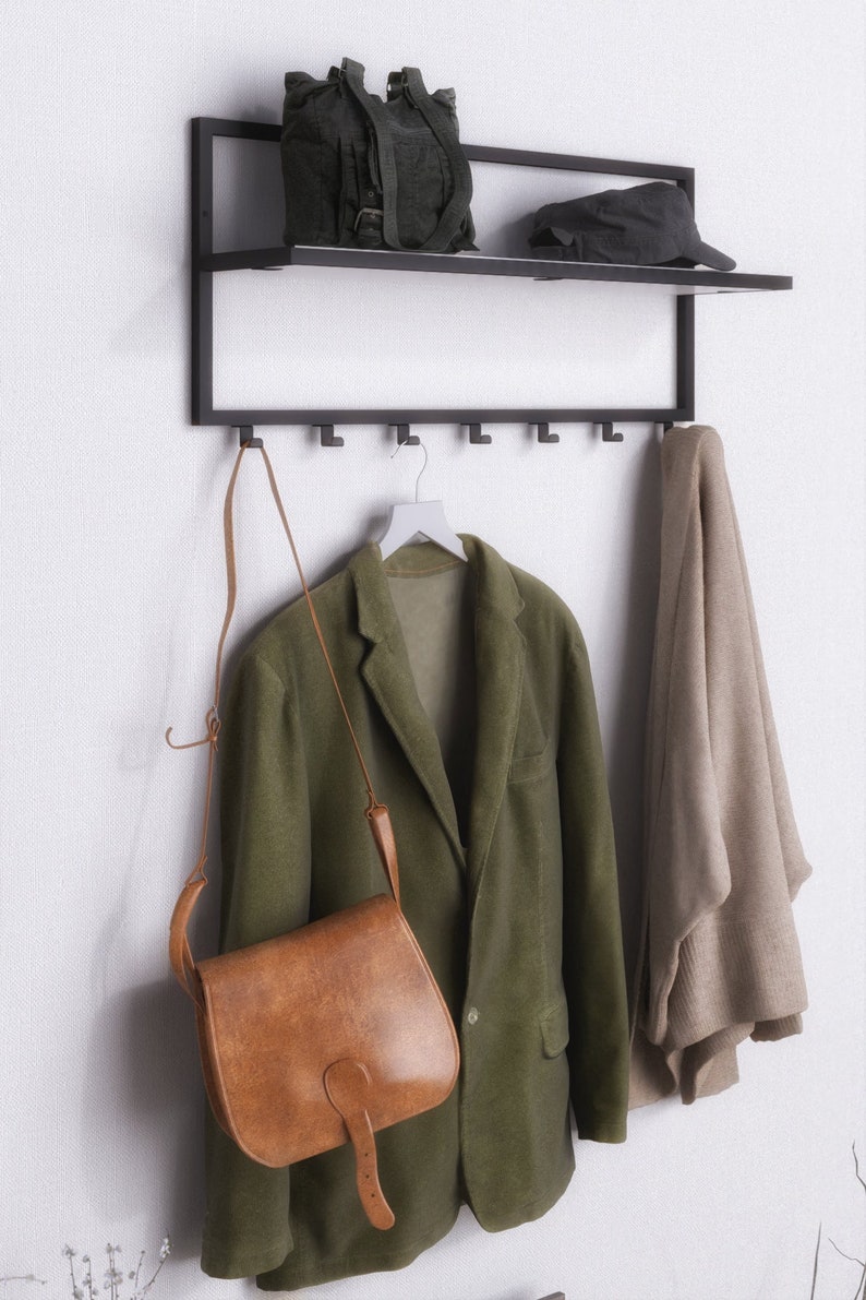 Entryway Organizer Minimal Coat &hot Rack With Shelf Etsy