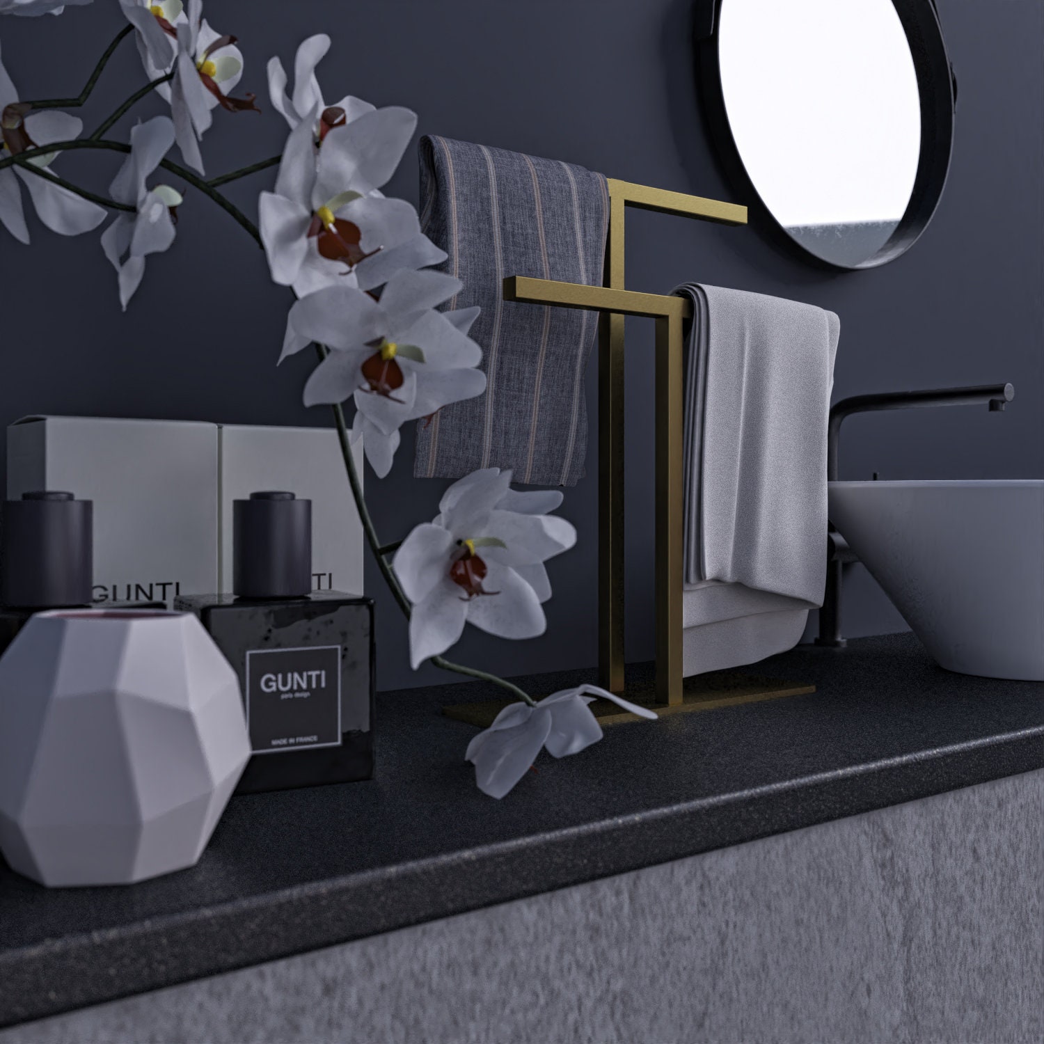 Counter Top Hand Towel Holder Bathroom and Kitchen Towel Etsy UK