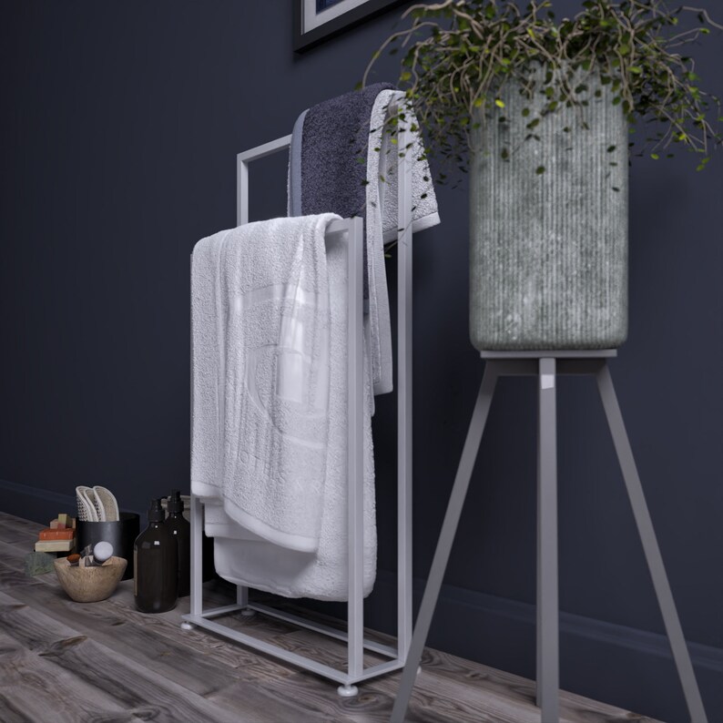 Towel Drying Rack Free Standing Towel Holder Bathroom Towel Etsy