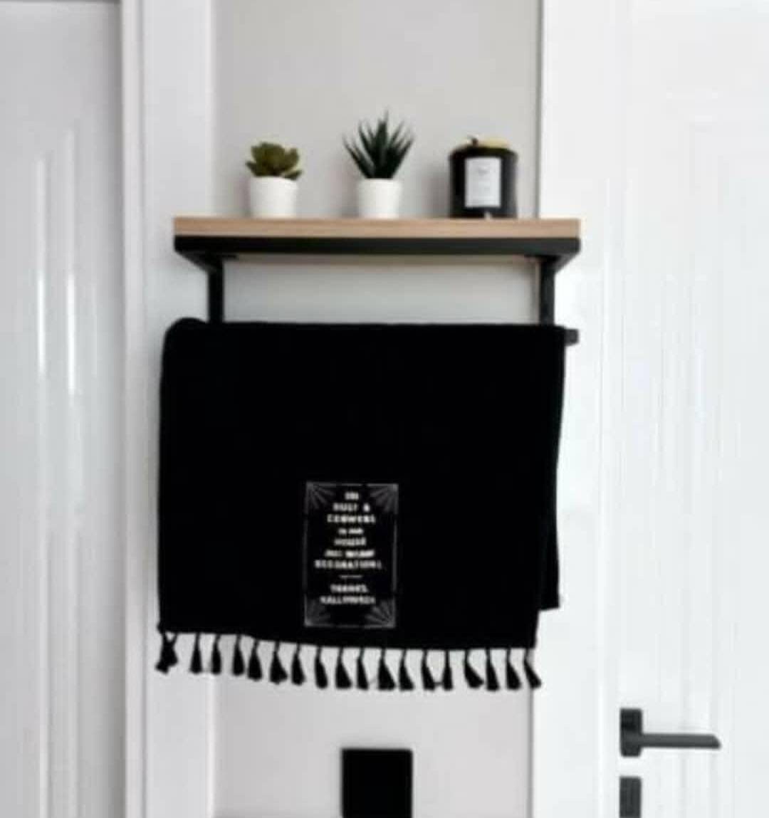 Wall Mounted Floating Shelf With Towel Holder, Towel Hook, Towel Rack