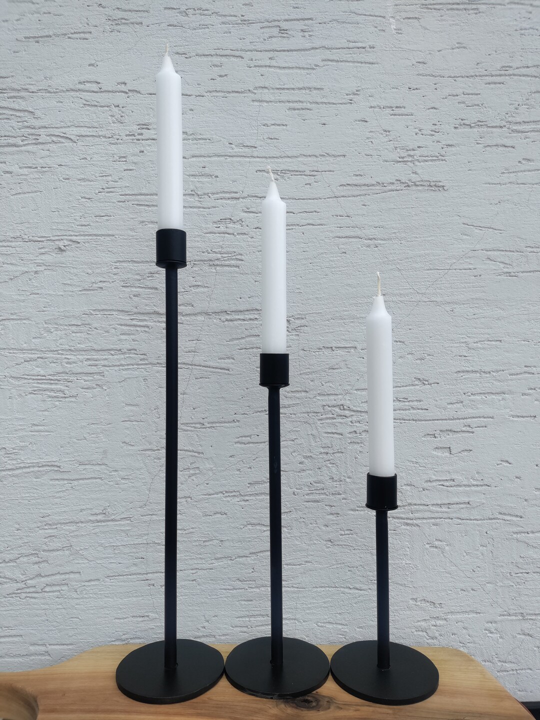 Metal Candle Stick Holder /set of 3 Black Candlestick Holders