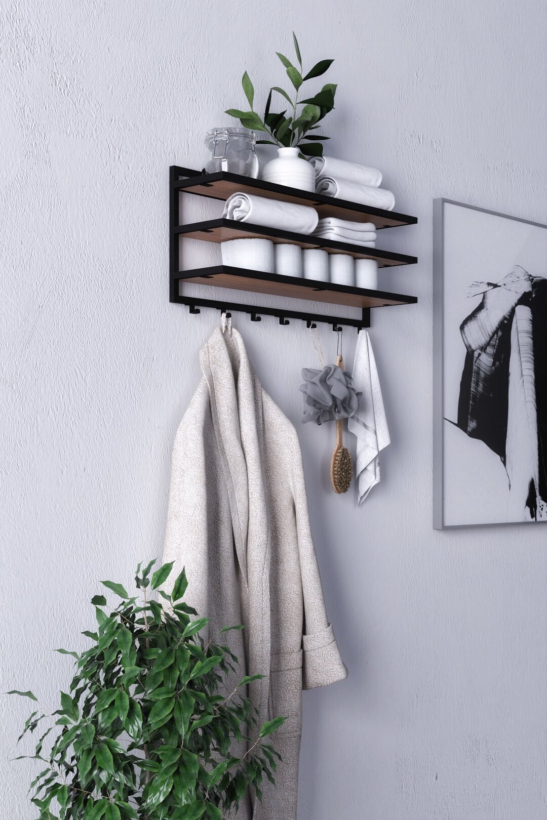Entryway Organizer, Minimal Coat &hot Rack With Shelf Entryway, Coat