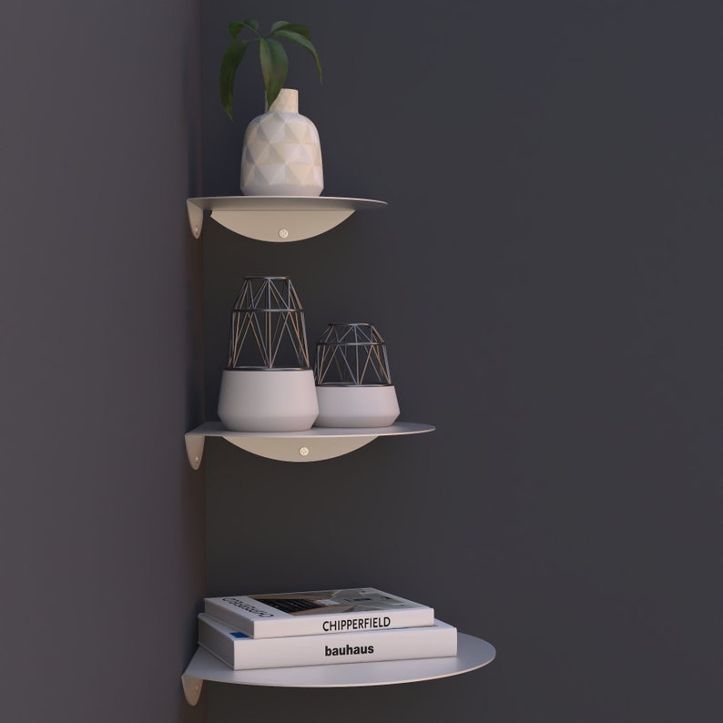 Corner Wall Shelf Black Metal Shelf Modern Metal Shelves Etsy