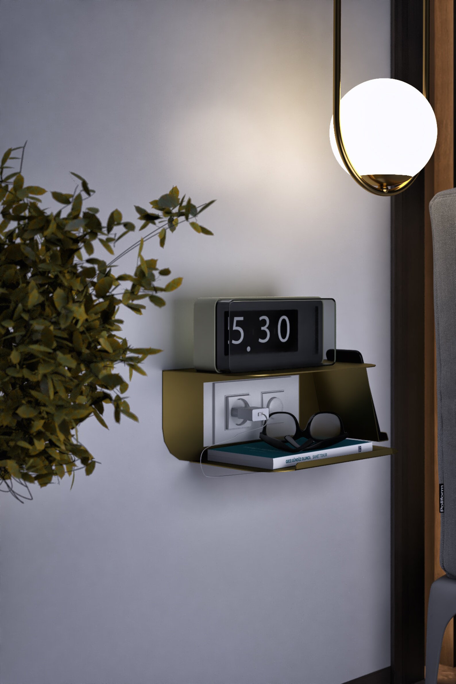 Nightstant Floating Nightstand Modern Metal Bedside Shelves Etsy