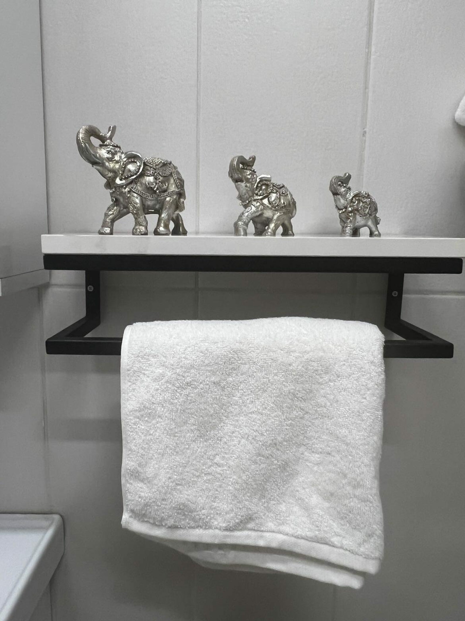 Wall Mounted Floating Shelf With Towel Holder Towel Hook Etsy