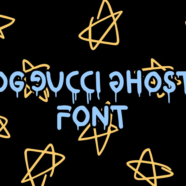 GUCCI GHOST FONT / Handwritten graffity tagging done by a dripping krink marker