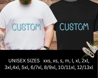 custom oversized t-shirt personalised design tee customise tshirt plus size large design logo big and tall xxs-13xl graphic photo print text