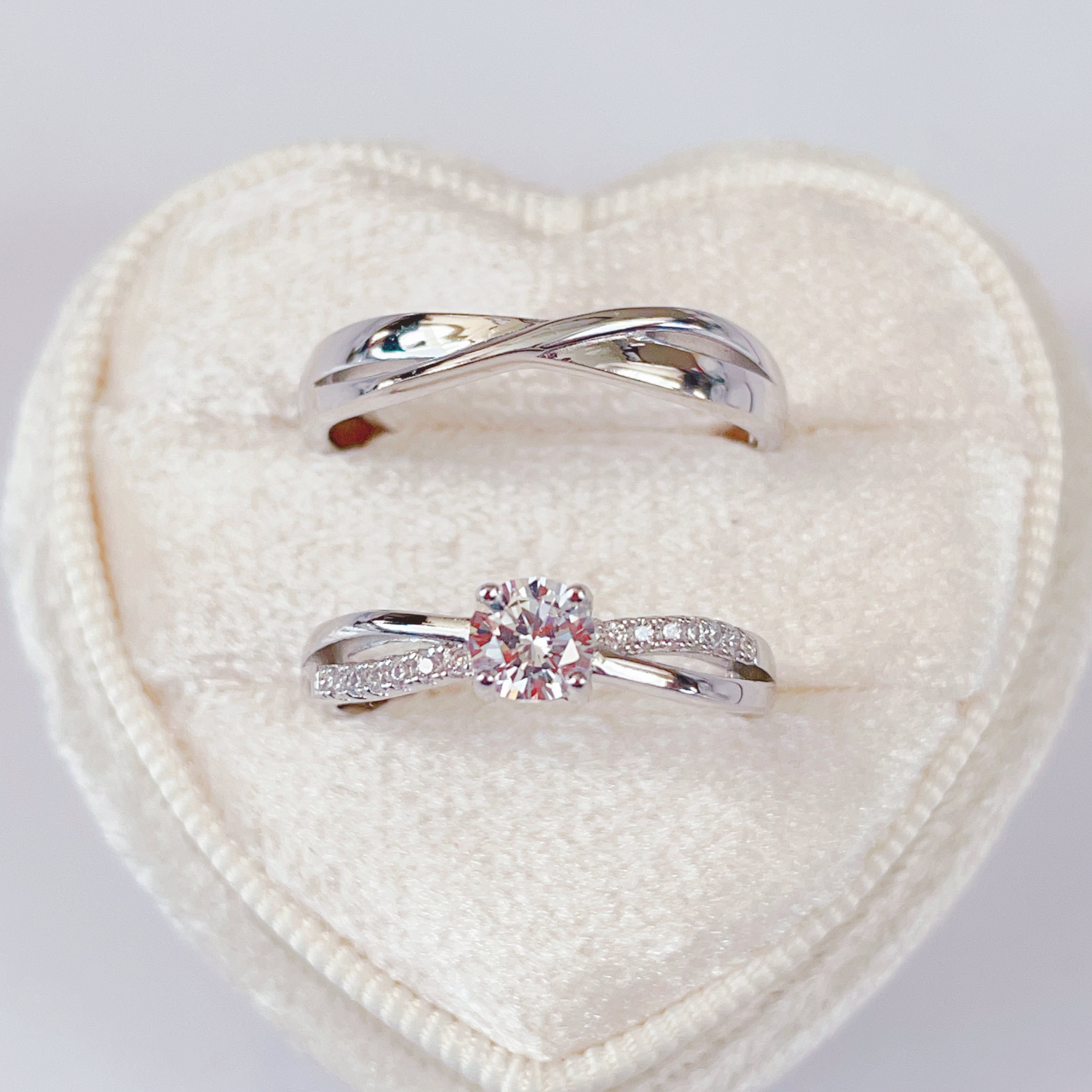 2 Birthstones + 1 Engraving Sterling Silver Infinity Hearts Womens Ring