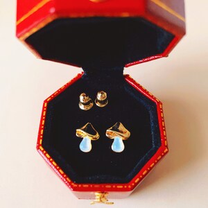 Tiny Gold Mushroom Stud Earrings, 14K Gold Tiny Mushroom Earrings, Gold Stud Earrings, Cute ...